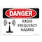 Signmission OSHA Danger Sign, Radio Frequency Hazard, 14in X 10in Rigid Plastic, 10" W, 14" L, Landscape OS-DS-P-1014-L-1686 - alternate 1